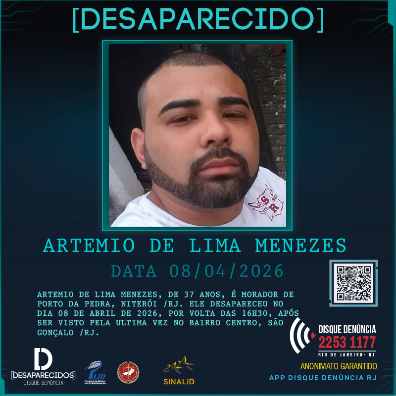 Disque Denúncia pede informações sobre o paradeiro de morador de Niterói